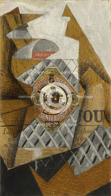 The Bottle of Anís del Mono (La bouteille d'anis), 1914. Artist: Gris, Juan (1887-1927)