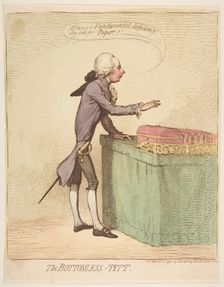 The Bottomless-Pitt, March 16, 1792. Creator: James Gillray