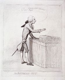 The bottomless-Pitt , Pitt making a speech, London, 1792. Artist: Anon