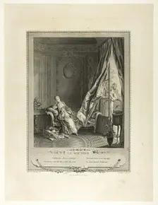 The Boudoir, from Monument du Costume Physique et Moral de la fin du Dix-huitième siècle, 1774. Creator: Pierre Maleuvre