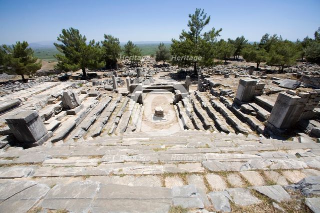 The bouleuterion in Priene, Turkey. Creator: Samuel Magal.