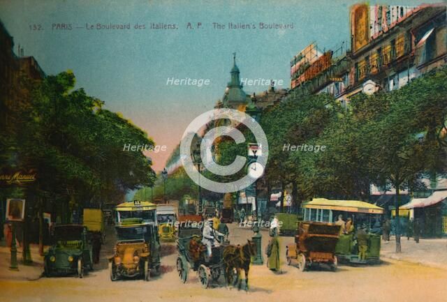 The Boulevard des Italiens, Paris, c1920. Artist: Unknown.