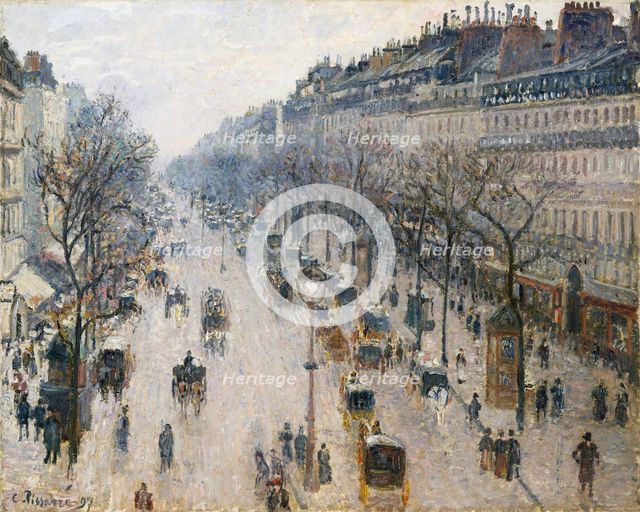 The Boulevard Montmartre on a Winter Morning, 1897. Creator: Camille Pissarro.