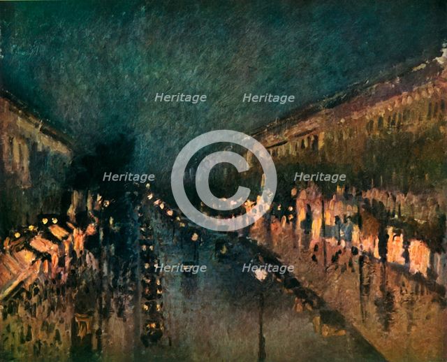 'The Boulevard Montmartre at Night', 1897, (1937).  Creator: Camille Pissarro.