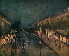 The Boulevard Montmartre at Night 1897, (1937). Creator: Camille Pissarro