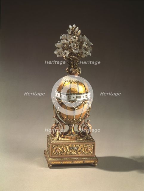 The Bouquet of Lilles Clock Egg (or the Madonna Lily Egg), 1899. Artist: Pershin, Michail, (Fabergé manufacture) (19th century)