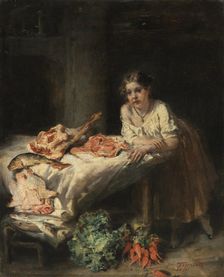 The Bourgeois Kitchen, 1854. Creator: Octave Tassaert (French, 1800-1874)
