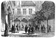 The Bourse at Antwerp, recently destroyed by fire, 1858. Creator: Smyth