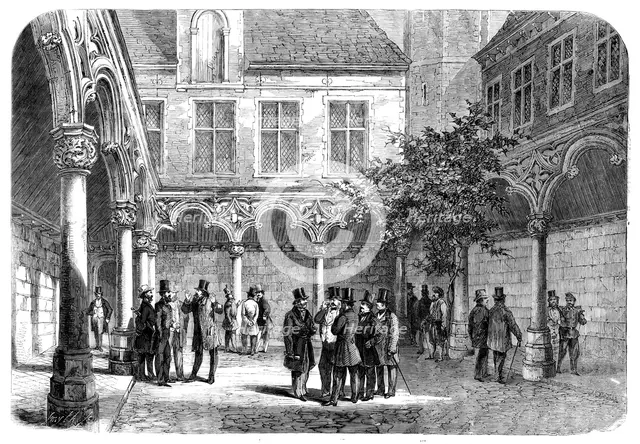 The Bourse at Antwerp, recently destroyed by fire, 1858. Creator: Smyth.