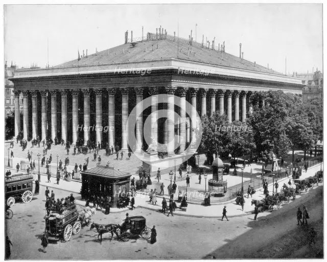 The Bourse, Paris, late 19th century.Artist: John L Stoddard