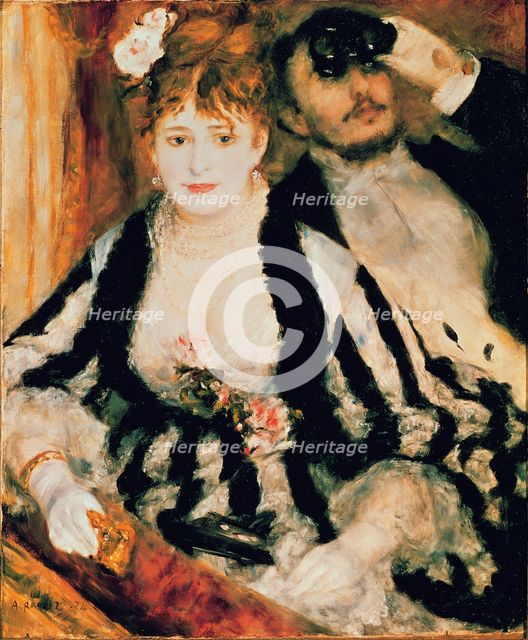  'The Box', 1874, oil painting by Auguste Renoir.