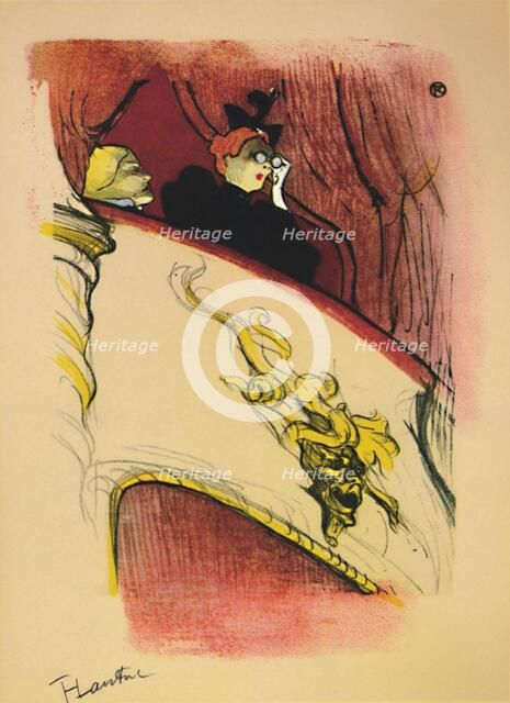 'The Box with the Gilded Mask', 1893, (1946). Artist: Henri de Toulouse-Lautrec.
