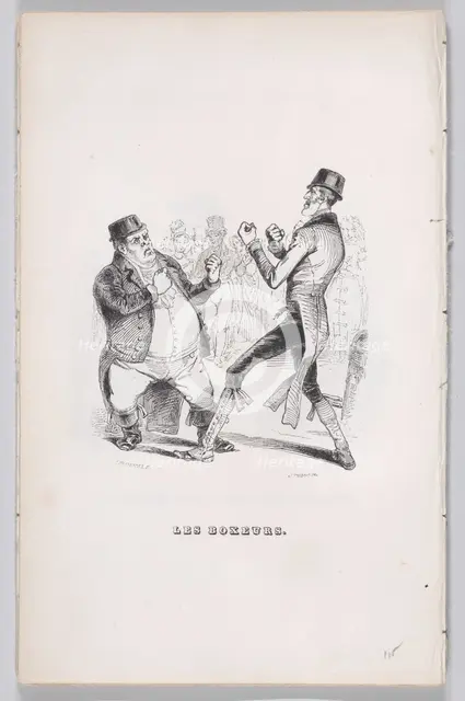 The Boxers from The Complete Works of Béranger, 1836. Creator: John Thompson.