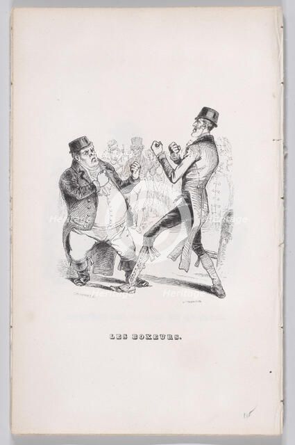 The Boxers from The Complete Works of Béranger, 1836. Creator: John Thompson.