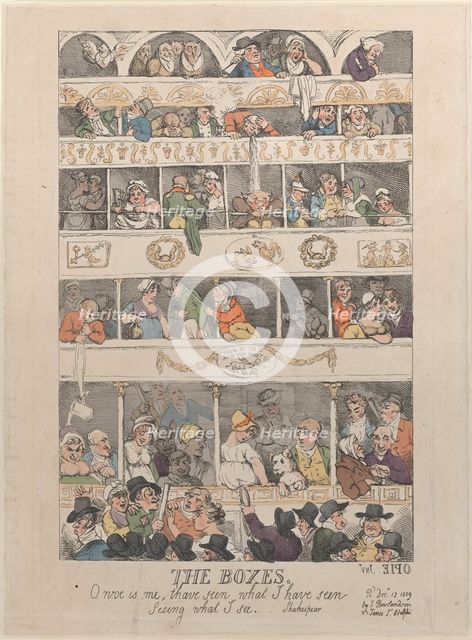 The Boxes, December 12, 1809., December 12, 1809. Creator: Thomas Rowlandson.