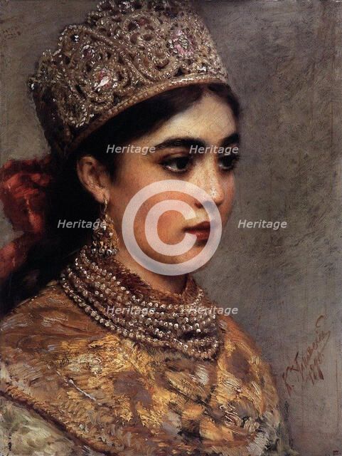 The Boyar Woman, 1890. Artist: Makovsky, Konstantin Yegorovich (1839-1915)