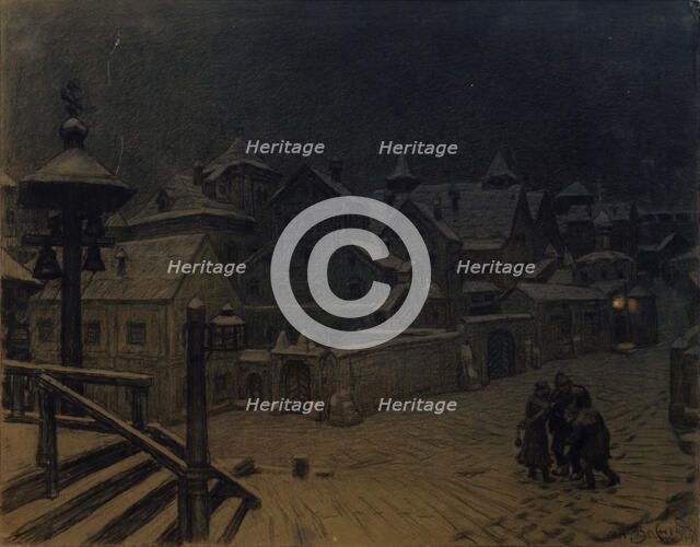 The boyars' mansions sleeping, 1918. Artist: Vasnetsov, Appolinari Mikhaylovich (1856-1933)