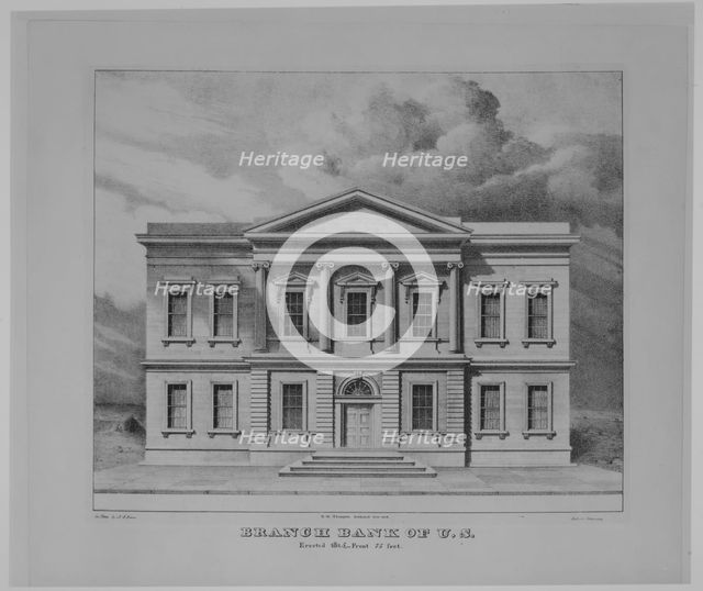 The Branch Bank of the United States, Wall Street, New York,...1827. Creator: Anthony Imbert.