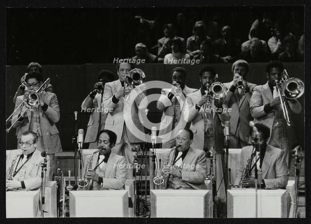 The brass section of the Count Basie Orchestra, Royal Festival Hall, London, 18 July 1980. Artist: Denis Williams