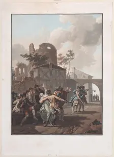 The Brawl (La Rixe), ca. 1792. Creator: Charles-Melchior Descourtis