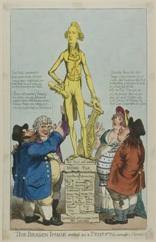 The Brazen Image Erected on a Pedestal Wrought by Himself, published May 29, 1802. Creator: Charles Williams