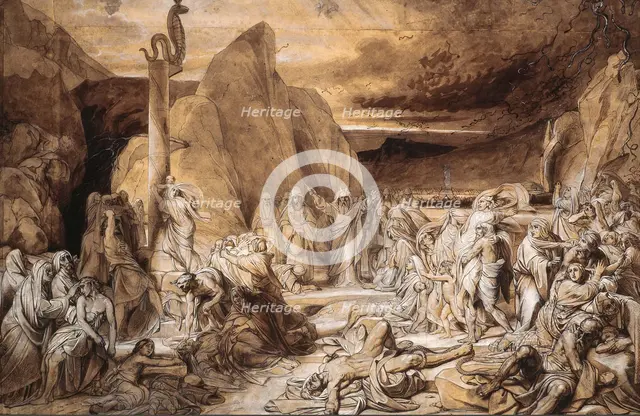 The Brazen Serpent (Study), 1839. Creator: Bruni, Fyodor Antonovich (1800-1875).