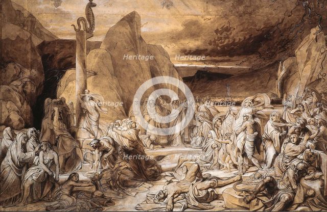 The Brazen Serpent (Study), 1839. Creator: Bruni, Fyodor Antonovich (1800-1875).
