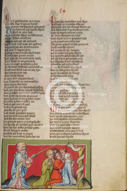 The Brazen Serpent; Weltchronik, about 1400-1410. Creator: Unknown.