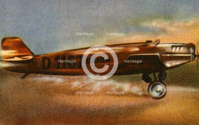 The 'Bremen' Junkers W 33 leaves Baldonnel Aerodrome, Ireland, 12 April 1928, (1932). Creator: Unknown.