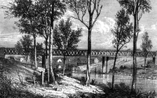 The Bremer Railway Bridge near Ipswich, Queensland, 1868. Creator: Mason Jackson