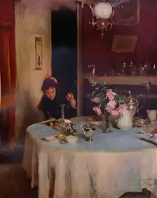 The Breakfast Table 1884 (1934). Artist: John Singer Sargent