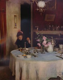 The Breakfast Table 1884 (1934). Artist: John Singer Sargent