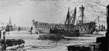 The Breaking Up of the Agamemnon 1870. Artist: Seymour Haden