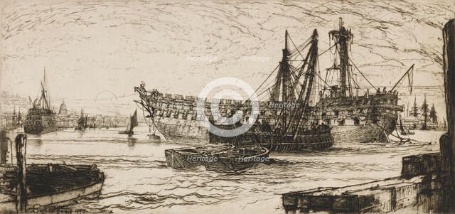 The Breaking Up of the Agamemnon, No. 1, 1870. Creator: Francis Seymour Haden.