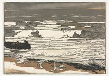 The Breaking Waves, Tide of September 1901, 1901. Creator: Auguste Louis Lepère (French, 1849-1918)