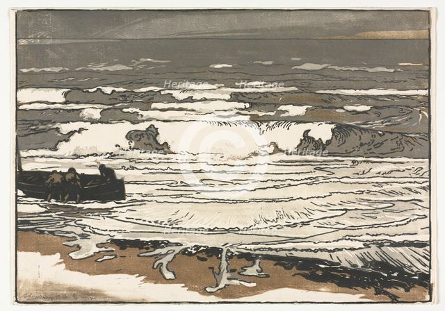 The Breaking Waves, Tide of September 1901, 1901. Creator: Auguste Louis Lepère (French, 1849-1918).