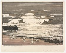The Breaking Waves, Tide of September 1901, 1901. Creator: Auguste Louis Lepère (French, 1849-1918)