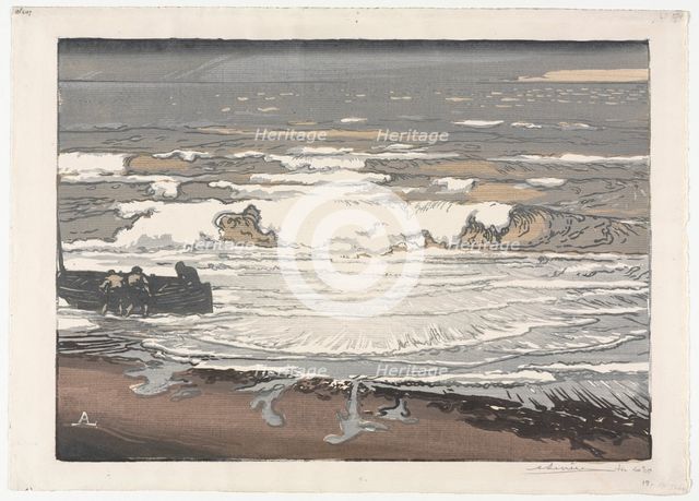 The Breaking Waves, Tide of September 1901, 1901. Creator: Auguste Louis Lepère (French, 1849-1918).