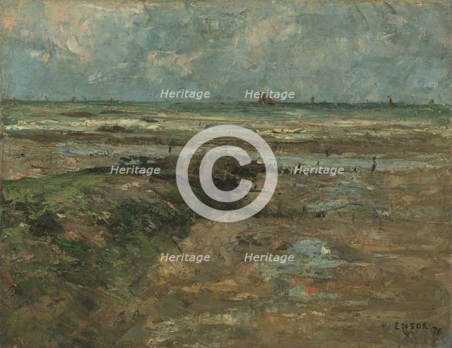 The Breakwater, 1878?. Creator: James Ensor.