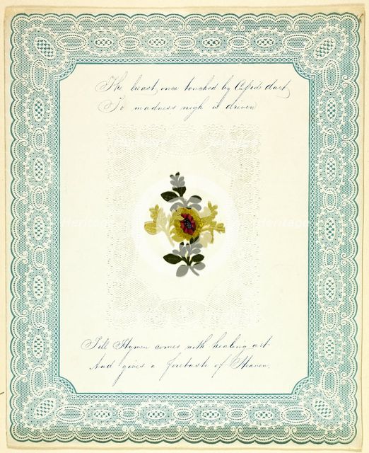 The Breast Once Touched by Cupid's Dart (valentine), c. 1840. Creator: Unknown.