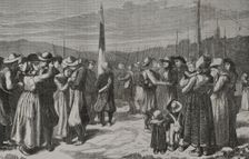 The Breton Mobile Guard bidding farewell to their families, 1871. Creator: Enrique Laporta Valor
