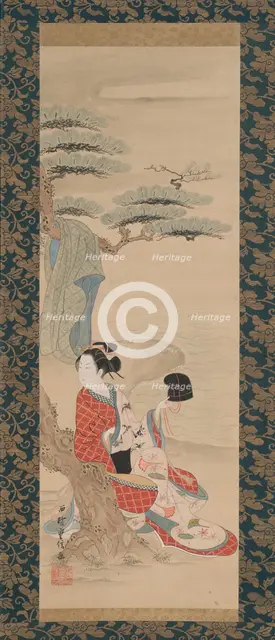 The Brine Maiden Matsukaze, early 18th century. Creator: Nishimura Shigenobu.