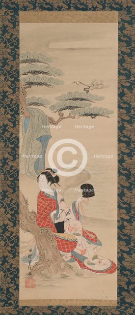 The Brine Maiden Matsukaze, early 18th century. Creator: Nishimura Shigenobu.