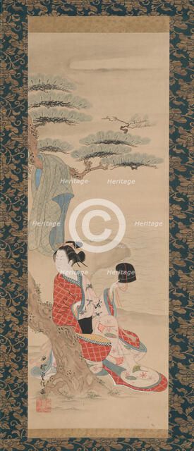 The Brine Maiden Matsukaze, early 18th century. Creator: Nishimura Shigenobu.