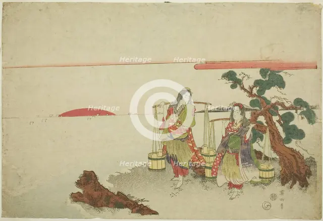 The brine maidens, Japan, c. 1820s. Creator: Kikukawa Eizan.