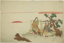The brine maidens, Japan, c. 1820s. Creator: Kikukawa Eizan