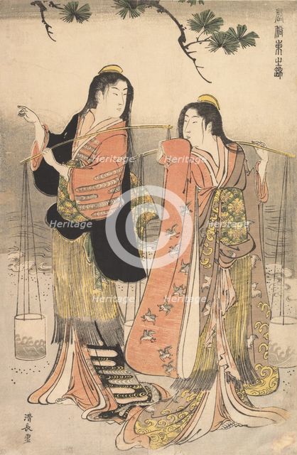 The Brine Maidens of Suma (Shiokumi, Suma), 1783. Creator: Torii Kiyonaga.