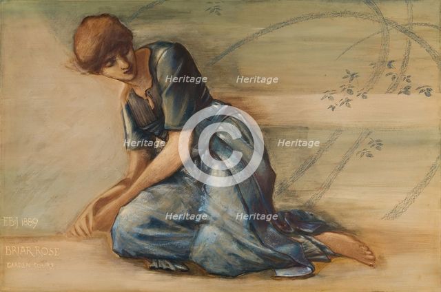 The Briar Rose Series - Study for 'The Garden Court', 1889. Creator: Sir Edward Coley Burne-Jones.