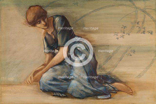 The Briar Rose Series - Study for 'The Garden Court', 1889. Creator: Sir Edward Coley Burne-Jones.