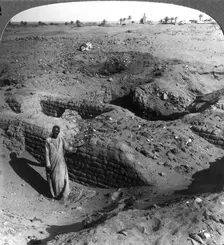 The brick store chambers of Pithom, built by Hebrew bondsmen, Egypt 1905.Artist: Underwood & Underwood